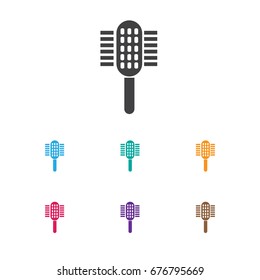 Vector Illustration Of Tonsorial Artist Symbol On Hackle Icon. Premium Quality Isolated Charger  Element In Trendy Flat Style.