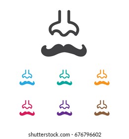 Vector Illustration Of Tonsorial Artist Symbol On Nasal Icon. Premium Quality Isolated Moustache Element In Trendy Flat Style.