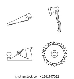 Vector illustration of tool and construction logo. Set of tool and carpentry stock vector illustration.