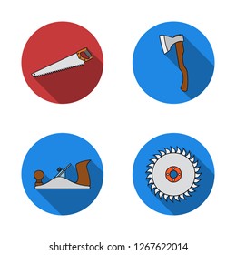 Vector illustration of tool and construction logo. Set of tool and carpentry stock symbol for web.