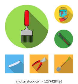 Vector illustration of tool and construction sign. Collection of tool and carpentry stock vector illustration.