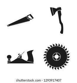 Vector illustration of tool and construction sign. Set of tool and carpentry stock vector illustration.