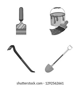 Vector illustration of tool and construction symbol. Set of tool and carpentry stock symbol for web.