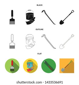 Vector illustration of tool and construction symbol. Collection of tool and carpentry vector icon for stock.