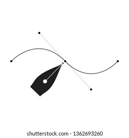 Vector illustration of a tool cursor for drawing curves