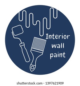 Vector illustration with tools for painting works. Building, construction and home repair tools. Painting and repair of premises.