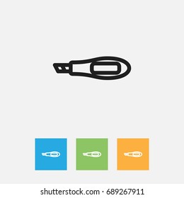 Vector Illustration Of Tools Symbol On Cutter Outline. Premium Quality Isolated Knife Box Element In Trendy Flat Style.