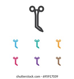 Vector Illustration Of Tools Symbol On Surgical Scissors Icon. Premium Quality Isolated Medical Shear Element In Trendy Flat Style.