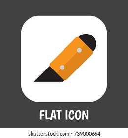 Vector Illustration Of Tools Symbol On Cutter Flat Icon. Premium Quality Isolated Knife  Element In Trendy Flat Style.