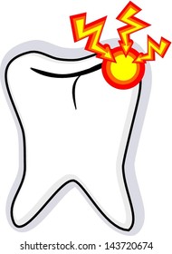 Vector illustration of Tooth with cavity