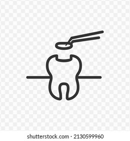 Vector illustration of tooth filling icon in dark color and transparent background(png).