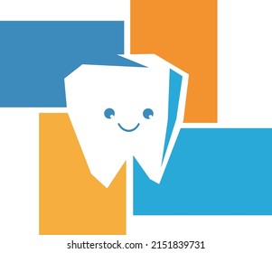 Vector illustration of tooth, fun, colorful, interesting, suitable for dental practice or dental care oral care.