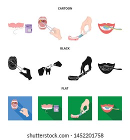 Vector illustration of tooth and happy symbol. Collection of tooth and whitening vector icon for stock.