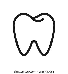 Vector illustration of tooth icon in flat design. Color editable
