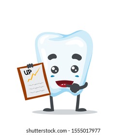 Vector illustration of a tooth mascot, funny and cute.