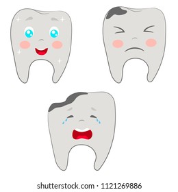 vector illustration of tooth set