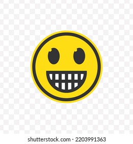 Vector Illustration Of Tooth Smile Emoticons. Colored Icons For Website Design .Simple Design On Transparent Background (PNG).