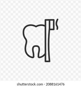 Vector illustration of toothache icon in dark color and transparent background(png).