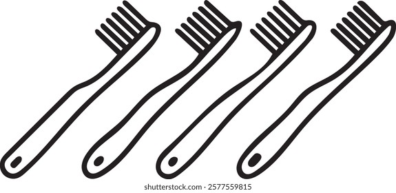 vector illustration of a toothbrush with a clean line style as a coloring page.