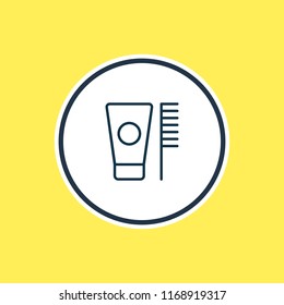 Vector illustration of toothbrush icon line. Beautiful tourism element also can be used as toothpaste icon element.