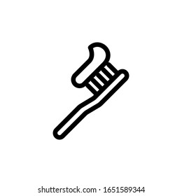 Vektorillustration, Zahnbürstensymbol. Liniendesign-Vorlage