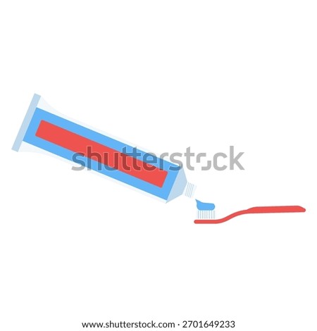 Vector illustration of toothbrush and toothpaste tube