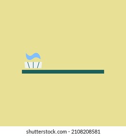 Ilustración vectorial de cepillos de dientes. Aislado sobre fondo amarillo.