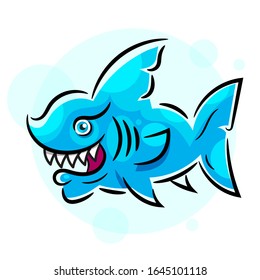 Vector illustration: toothy white shark for your design and needs