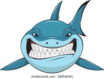 Vector illustration: toothy white shark