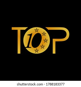 vector illustration of a top 10 gold gradient