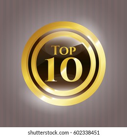 Vector Illustration of Top 10 gold shiny emblem
