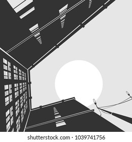 Vector Illustration Top Architecture in Perspective