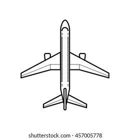 Vector illustration. Top view airplane. Line design for you busines.