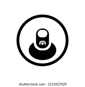 vector illustration of top view of can opened icon on background