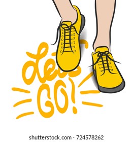 Vector illustration top view on sneakers