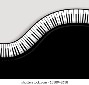 Vector illustration of top view Piano keys on white background.