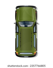 Vector illustration top view of realistic transport on a white background.