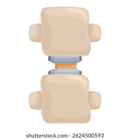 Vector illustration of a topdown view of a modern beige office chair, perfect for layout plans