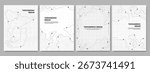 Vector illustration. Topographic concept. Set of minimal design banner for print. Black color lines on white background. Retro poster graphic. Map with marks and trails. Line art pattern design