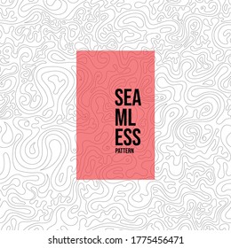 Vector illustration. Topographic seamless pattern. Line art. Repeatable background. Abstract concept. Wavy linear design. 