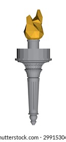 Vector illustration of a torch. 3D. Polygons. Isolated. EPS 8.
