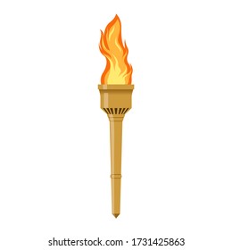 Vector illustration of torch, icon design, isolated on white background