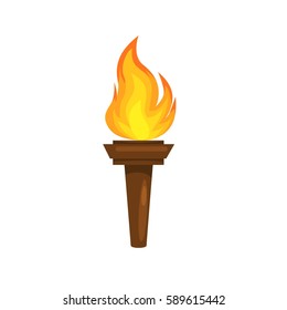 ilustración vectorial del icono Antorcha aislado en fondo blanco. Fuego. Símbolo de los Juegos Olímpicos. Figura llamativa. 