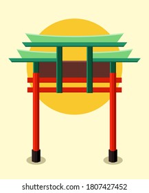 Vector illustration of torii gate