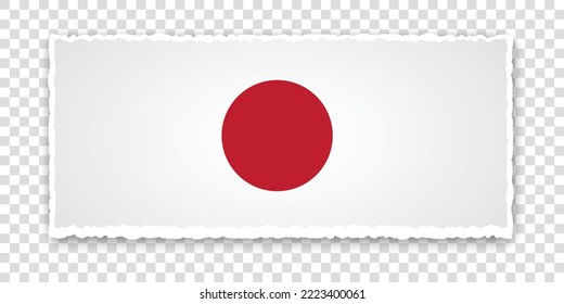 vector illustration of torn paper banner with flag of Japan on transparent background