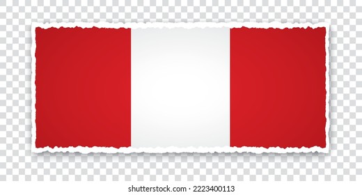 Vektorgrafik von zerrissenem Papierbanner mit Flagge Perus auf transparentem Hintergrund