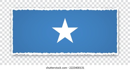 vector illustration of torn paper banner with flag of Somalia on transparent background
