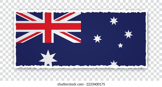 ilustración vectorial de banner de papel roto con bandera de Australia sobre fondo transparente