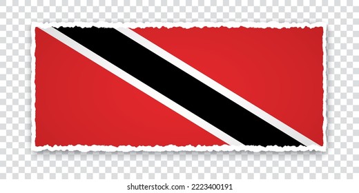 ilustración vectorial de banner de papel roto con bandera de Trinidad y Tobago sobre fondo transparente