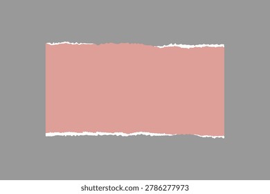 Vector illustration of a torn paper effect with a pink center and gray background. The design mimics a ripped page, adding a textured, creative touch.